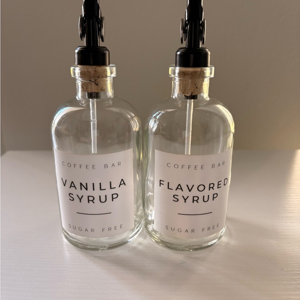 Set of Two Glass Syrup Dispensers